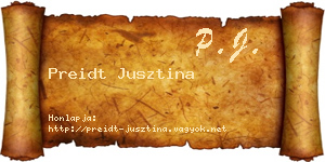 Preidt Jusztina névjegykártya